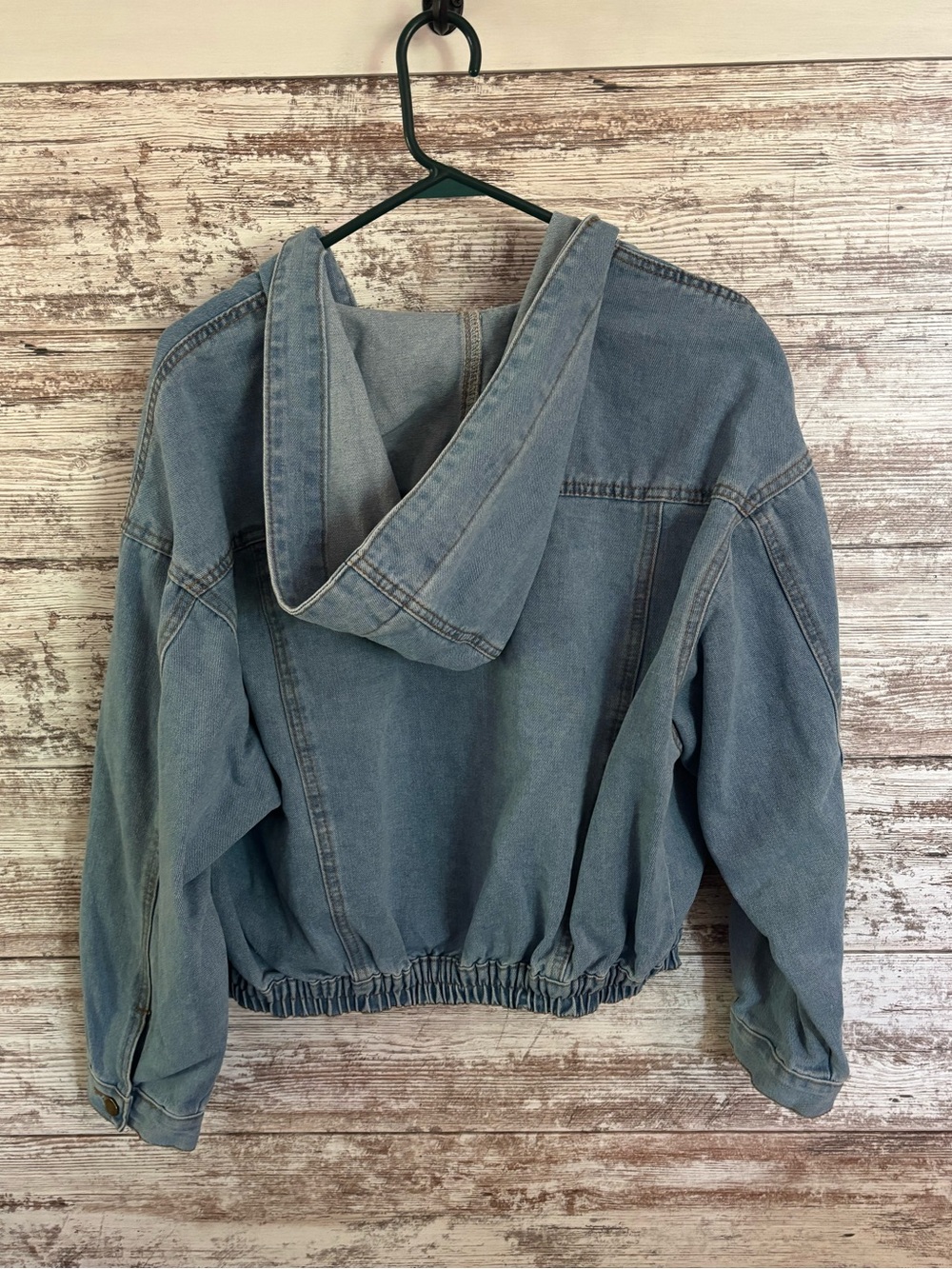 Women’s Hooded Jean Jacket - Casual Cropped Style